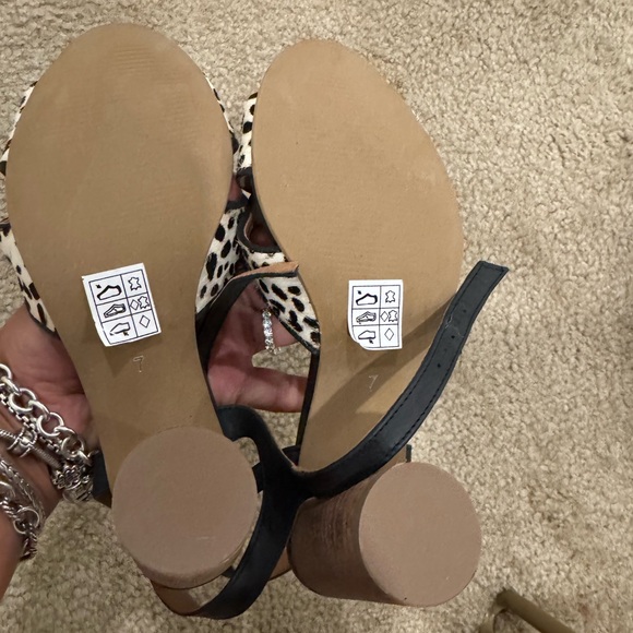 Crevo Black and White Cheated Print Heels - Picture 2 of 5